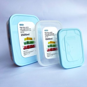 BPA-Free ภาชนะพลาสติก PP ทรงสี่เหลี่ยมใสสำหรับเก็บอาหารในครัว3ฝาปิดไมโครเวฟปลอดภัยสำหรับเก็บอาหาร - Product Image 2