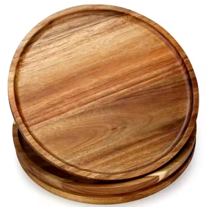 Platos personalizados de madera de acacia, madera maciza de acacia de glowin fashion - Product Image 1