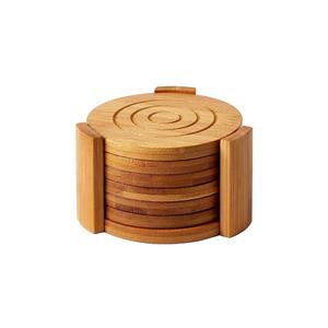 Posavasos de madera tallada con forma redonda para restaurante, posavasos de vidrio de agua potable de madera natural a un precio razonable - Product Image 2