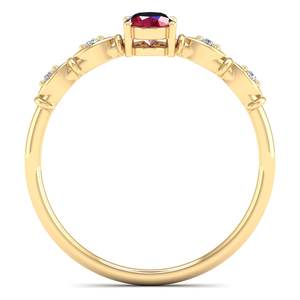 Anillo de Compromiso de Plata de Ley 925 con Moissanita de Diseño Original REYES, Corte Ovalado, Gema de Rubí de 0.5 Quilates, Joyería Fina - Product Image 4