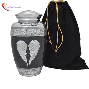 โกศบรรจุอัฐิรูปปีกนางฟ้าแกะสลักด้วยมือ สีสันสวยงาม ทำจากอะลูมิเนียมคุณภาพสูง สำหรับงานศพ งานฌาปนกิจ หรือเก็บอัฐิของผู้ใหญ่และสัตว์เลี้ยง - Product Image 4