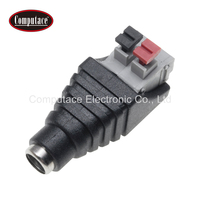 Connecteur de bloc de bornes à 2 broches à branchement rapide, prise d'alimentation femelle DC 2,5 mm, sans soudure, pour projet de câblage d'alimentation CCTV