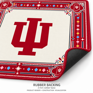 Amerikanische Mahjong-Matte 80x80cm (ca. 31,5 Zoll) 3mm Gummirückseite mit genähtem Rand - Indiana University <span class=keywords><strong>Bloomington</strong></span> - Product Image 5