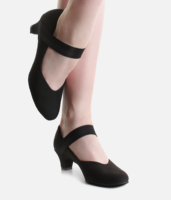 Chaussures de danse de caractère haut de gamme pour femmes en cuir véritable avec talon bas/cubain et semelle antidérapante pour scène, ballet et danse de salon