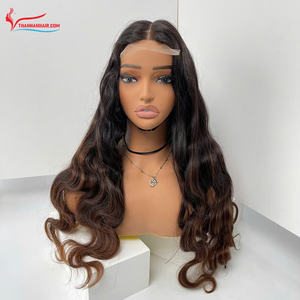 GRANDE VENTE: Body Wave Fermeture Perruque Cheveux Double Drawn Perruque Cheveux Prêt À Livraison Original Cheveux Humains Pour les femmes noires - Product Image 1