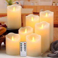 Lampe à bougie électronique LED TOOWIN, bougie en cire de paraffine de 7,5 cm de diamètre, motif créatif, bougie à effet ondulé pour la décoration de scène