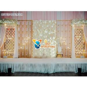 แผงผนังเหล็กสำหรับงานแต่งงานขายส่ง ซุ้มโลหะสวยงามสำหรับเวทีงานแต่งงาน อุปกรณ์งานแต่งงาน ฉากหลังซุ้มโค้ง ออสเตรเลีย - Product Image 1