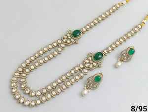Two Layered Designer Party Wear Stones Jewelry Traditional Wear Beautiful Design Antique Heavy <b>Jewellery</b> <b>Set</b> Earring <b>For</b> <b>Women</b> - Product Image 5