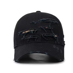 Casquette de baseball vintage déchirée avec broderie, visière anti-UV, unisexe, quatre saisons, décontractée, respirante, imperméable, en satin, pour hommes et femmes - Product Image 2