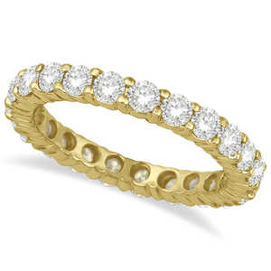Alliance de mariage en or jaune 14 carats avec diamants éternels, bagues en diamants de 5,00 carats - Product Image 3