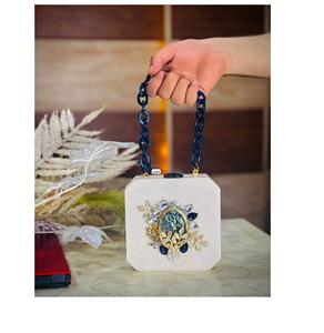 กระเป๋าคลัทช์สำหรับผู้หญิงทำจากยางเรซินหัตถกรรมอินเดีย - Product Image 6