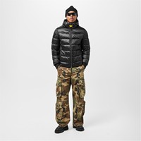 Chaqueta Acolchada Brillante para Hombre, Nueva Colección 2025, Chaqueta de Invierno Cálida con Capucha, Negra