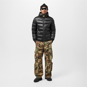 เสื้อแจ็คเก็ตบุนวมสำหรับผู้ชาย, สินค้ามาใหม่เสื้อแจ็คเก็ตบุนวมบุนวมสีดำมีฮู้ด - Product Image 2