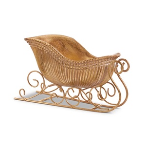 Decoración navideña Trineo de color rojo decorativo de madera con color y tamaños personalizados con tamaños 195x75x120mm - Product Image 4