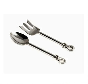 Juego de cubiertos para servir ensaladas de latón y cobre de acero inoxidable con mango dorado, utensilios de cocina Premium para servir ensaladas - Product Image 4