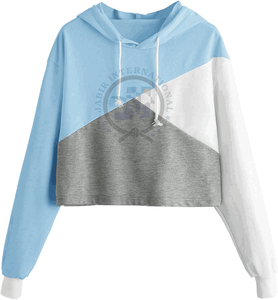 Sweat à capuche en molleton avec logo imprimé personnalisé pour femmes, sweat-shirt court, grande taille, tissu éponge, logo avant, style hiver, vente en gros - Product Image 1