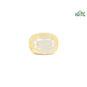 Saphir Jaune Naturel de 6,31 Carats (Pukhraj) - Pierre Précieuse Facettée Taille Émeraude - Product Image 1