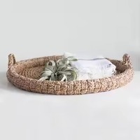 Panier en jonc de mer tressé de style attrayant le plus vendu plateau/panier en jonc de mer/plateau alimentaire décoratif