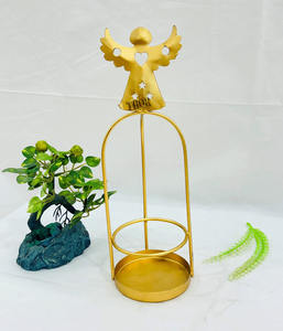 Portavelas de Metal rústico, ángulo decorativo dorado para uso doméstico, para chimenea, manto, Patio, mesa de boda, decoraciones para festivales - Product Image 2