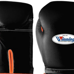 Gants de boxe professionnels en cuir noir et orange, poignet à velcro, gants d'entraînement et de sparring pour hommes et femmes - Product Image 5
