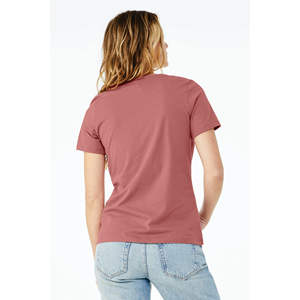 Airlume – T-Shirt à manches courtes et col en v pour femme, 100% en coton peigné et à anneaux, simple 4.2 oz Mauve - Product Image 3