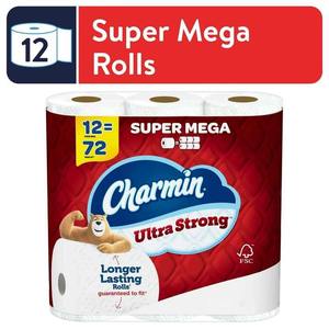 Pour Charmin Ultra Strong Bamboo 12 Super Mega Jumbo Rolls Soft Fluff Pulp Papier hygiénique pour la cuisine - Product Image 2