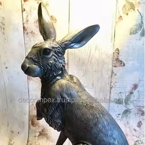 Statue de lapin Sculpture en aluminium de grande taille avec impression découpée par Decor impex - Product Image 3