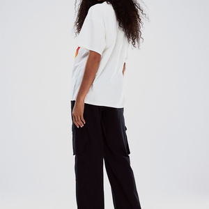 เสื้อยืดไม่มีลายสำหรับผู้หญิงเสื้อยืดสำหรับใส่ได้ทั้งชายและหญิงเสื้อยืดธรรมดาเสื้อยืดโอเวอร์ไซส์ไหล่ตก - Product Image 4