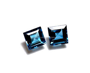 NATURAL loodon Blue Topaz GEMS Loose Blue Topaz Rare faceted loodon Blue Topaz 7mm Square Shape Stone - Product Image 5