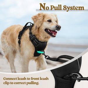 Hondentuig No-Pull 2-riemclips Verstelbaar Zacht gevoerd Reflecterend Oxford Geen-verstikking Huisdiervest Gemakkelijk te bedienen handvat voor grote honden - Product Image 5