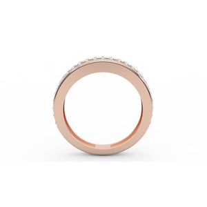 Anillo de Diamantes Naturales Redondos de Oro de 14K de la Colección WA37 con 0.90Ctw, Color I-J, Claridad SI, Diamante Premium - Product Image 3