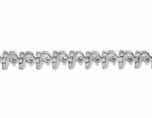 Pulsera moderna de eslabones de onda de diamante cultivado en laboratorio de oro blanco, joyería fina contemporánea de 10K - Product Image 4