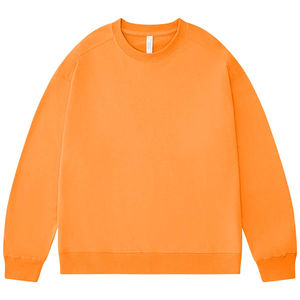 380gsm vente en gros sweat-shirt blanc lourd 100% coton Logo personnalisé ras du cou goutte épaule sweat - Product Image 1