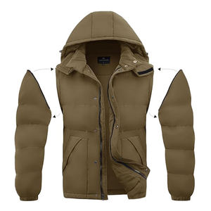 2015 nouveau Style de mode hommes doudoune prix de gros veste d'hiver manteau pour hommes et femmes manches zippées - Product Image 2