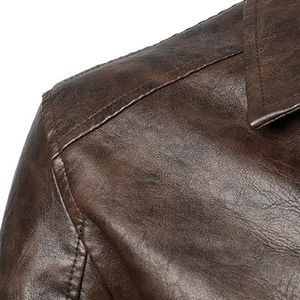 Nouveau style de vestes en cuir décontractées pour hommes Manteau en cuir personnalisé Veste d'hiver pour hommes - Product Image 6