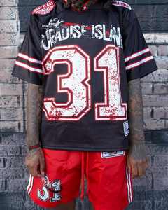 ชุดเสื้อเจอร์ซีย์อเมริกันฟุตบอลเยาวชนอเมริกันฟุตบอลสไตล์สตรีทพิมพ์ลายได้ตามต้องการชุดเสื้อเจอร์ซีย์ฟุตบอลอเมริกันผ้าฝ้ายและกางเกงขาสั้นระบายอากาศได้ดี - Product Image 2