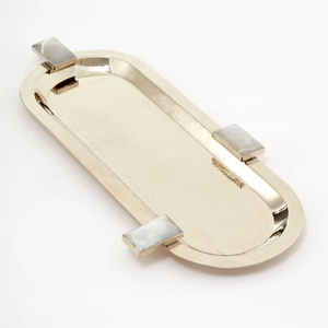 จานอาหารในห้องครัวงานแต่งงานร้านอาหารถาดเสิร์ฟอาหารดีไซน์ทันสมัยด้ามจับทำจากหินทำด้วยมือ - Product Image 1