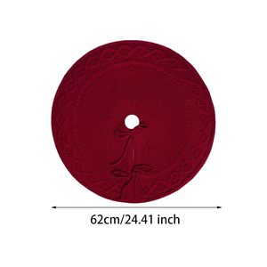 Faldas de lujo para árboles de Navidad, piel sintética de terciopelo y cubiertas base acolchadas para vacaciones, elegante decoración de cuello de árbol de temporada - Product Image 2