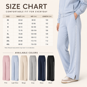 <span class=keywords><strong>Pantaloni</strong></span> da donna a gamba larga <span class=keywords><strong>con</strong></span> elastico in vita, casual, larghi, <span class=keywords><strong>con</strong></span> <span class=keywords><strong>tasche</strong></span> <span class=keywords><strong>con</strong></span> cerniera, striscia laterale a quadri e orlo <span class=keywords><strong>con</strong></span> cerniera - Product Image 6