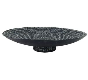 Venta caliente elegante bandeja de servicio redonda blanca con acabado texturizado bandeja decorativa moderna para el hogar - Product Image 4