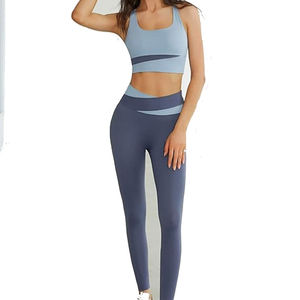 Conjunto de Yoga Profesional para Mujer, Diseño Nuevo, Logotipo Frontal Sólido, Transpirable, Spandex/Poliéster, Conjunto de 2 Piezas, Venta al por Mayor, Nueva Llegada - Product Image 1