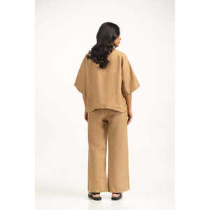 Blusa Casual de Lino WM-COD-SS25-358T con Cuello Camisero, Elemento de Moda Sencillo para Primavera/Verano, Corte Regular - Product Image 3