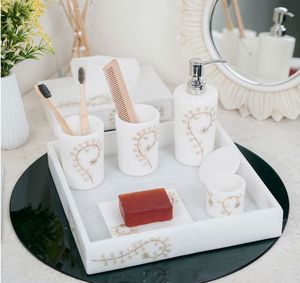 ชุดเครื่องจ่ายผ้าเช็ดปากหินอ่อนคุณภาพสูงอุปกรณ์ในห้องน้ำดีไซน์ชั้นนำ - Product Image 2