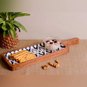 Platos de madera para postres y comida de calidad superior, forma personalizada, tamaño grande con trabajo Meena, Ideal para una cena elegante - Product Image 6