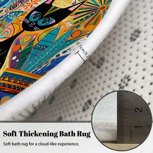 Custom Printed Absorbent <b>Bathroom</b> Rug <b>Set</b> for <b>Bathroom</b> Non-Slip Shower Curtain Bath <b>Mat</b> - Product Image 2