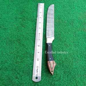 มีดเชฟเหล็กดามัสกัสพร้อมด้ามจับทำด้วยมือมีดทำครัวดีไซน์ใหม่ล่าสุดราคาถูก - Product Image 4