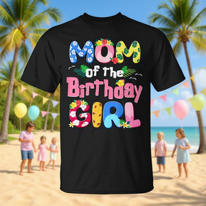 T-shirt personnalisable pour maman et papa de la fête d'anniversaire, décoration de fête familiale hawaïenne - pour usage promotionnel - Product Image 3