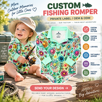 Baju Romper Anak Laki-laki Berwarna Penuh Custom, Cetak Warna, SPF 50, Pelindung Matahari, untuk Memancing, Berkualitas Tinggi, Kancing Depan, Australia