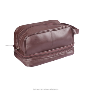 Bolsa cosmética impermeable para mujer de cuero PU de lujo 2024 de Vietnam Factory personalizada ecológica con cierre de cremallera - Product Image 1