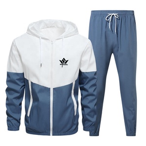 Design Quick Dry Polyester Sweatpants Set Spring Wear tittle Men's Full <b>Zip</b> <b>Hooded</b> Tracksuit Set Color Block Design Quick Dry - Product Image 5